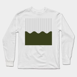 Wave & Lines (Olive Green) Long Sleeve T-Shirt